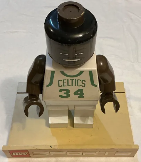 LEGO NBA Mini Figure Store Display 18" Paul Pierce Boston Celtics with Wood Base