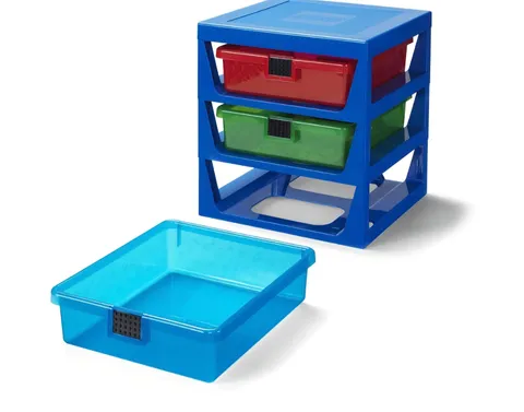 Lego 3 Drawer Toy  Storage Box  Blue And Multi Color Drawers Organizer Container