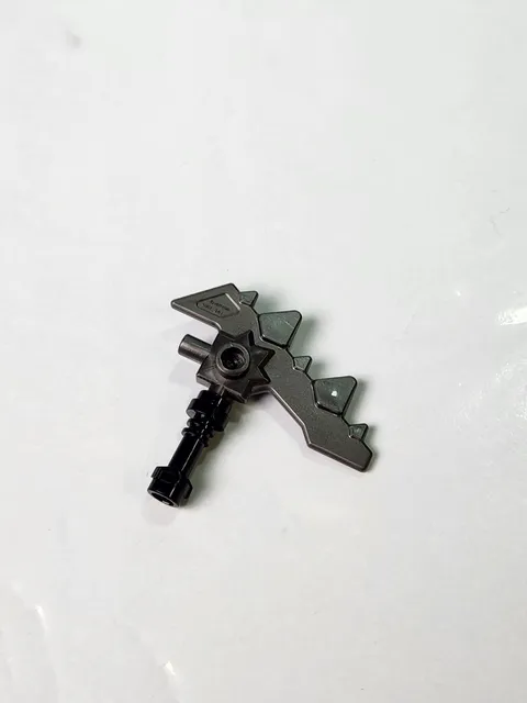 LEGO Minifigure Spiked Axe Handle Battle Serrated Blade Dark Pearl Gray Weapon