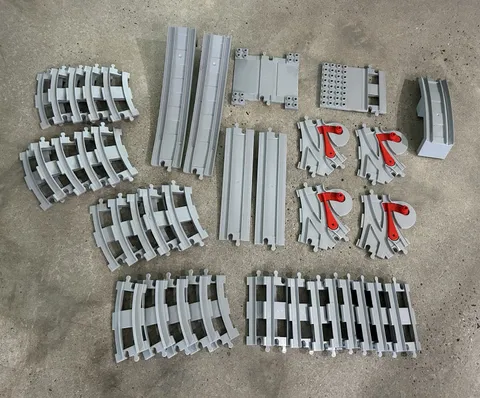 Lot 40 Piece Lego Duplo Train Parts Bridge Switching Tracks
