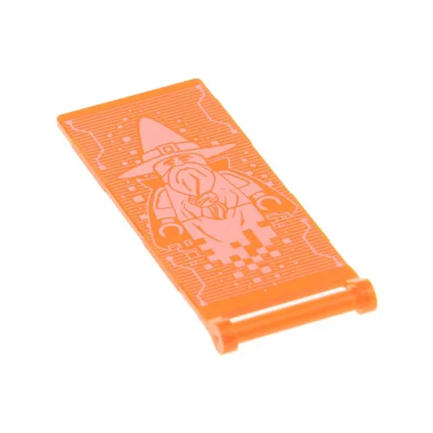 1x LEGO Flag 7x3 Groove Neon Orange Wizard Merlok Hologram Silver 30292PB025