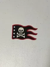 Lego Cloth Flag Red Border Skull Crossbone x376px4 6250 6290 6281 6289 Genuine!