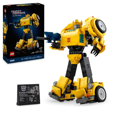 LEGO Icons Transformers Bumblebee Action Figure Building Set, Collectible Robot
