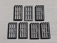 LEGO 1x4x6 Frame with Lt Bluish Gray Jail Prison Door & WIndow~7 Pc Lot