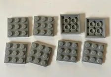 LEGO LIGHT GRAY PLATE 3x3 (8 pieces) #11212 Parts Building Blocks