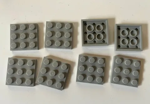 LEGO LIGHT GRAY PLATE 3x3 (8 pieces) #11212 Parts Building Blocks