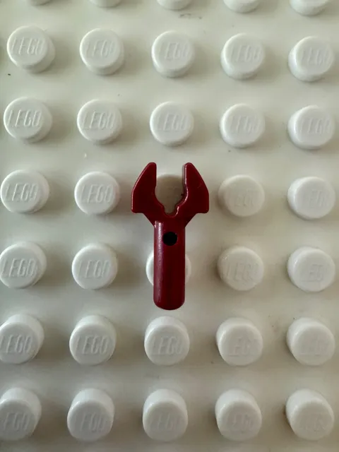 LEGO Bar 1L with Clip Mechanical Claw Cut Edges and Hole on Side 48729b Dark Red