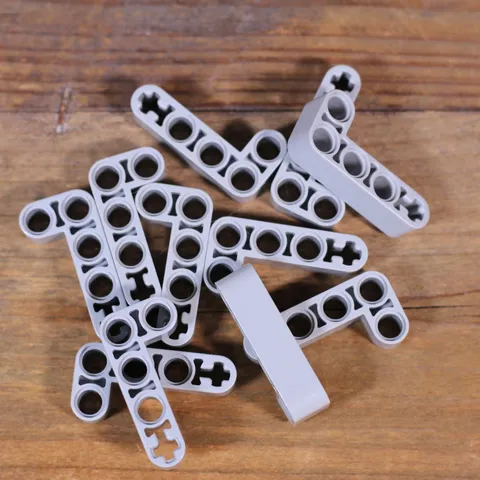 LEGO Light Bluish Gray Technic Beam 32140 42137 Bent Thick L-Shape 2 x 4 Qty 10