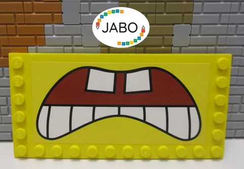 (A13/5) LEGO 6178pb005 Plate 6 x 12 yellow modified Sticker SpongeBob 3826