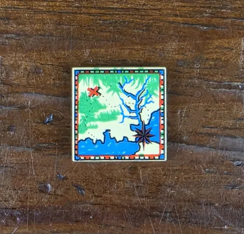 LEGO Adventurers Treasure Map Pattern 2x2 Decorated Tan Tile