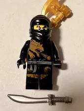LEGO Ninjago Cole DX Minifigure Complete Dragon Ninja Gold Axe Sword No Cracks