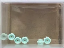 LEGO Parts - Light Aqua Plate, Round 1 x 1 Flower Edge - No 24866 - QTY 5