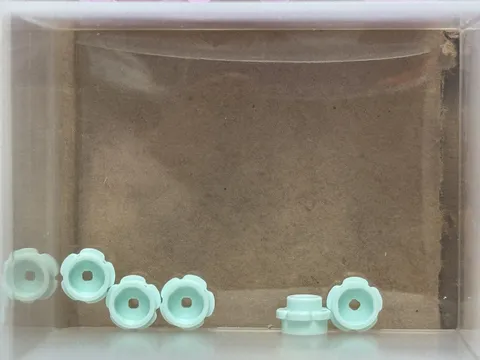 LEGO Parts - Light Aqua Plate, Round 1 x 1 Flower Edge - No 24866 - QTY 5
