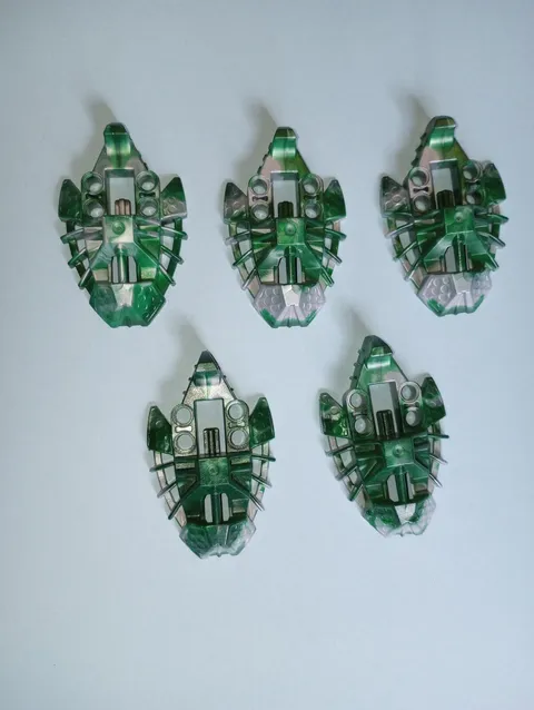 5 Bionicle Lego Parts number 53549pb02 Dark Green Marbled Foot Feet 5 pieces irl