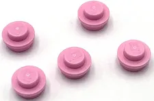 Lego 5 New Bright Pink Plates Round 1 x 1 Stud Parts