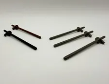LEGO CASTLE VINTAGE Part 3849 - Lot of Lances, 3Old Gray,1Black,1Brown - 5pcs