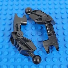 2X LEGO Bionicle BLACK Av-Matoran Leg w/ Ball Joint Section Part Lot 60899