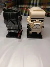 Lego Star Wars Brick Headz Darth Vader 41619 & Storm Trooper 41620 No Box Manual