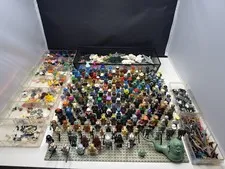 Huge LEGO Minifigure Lot Star Wars Indiana Jones Marvel HP Ninjago + More