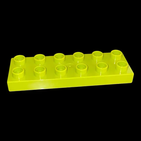 lime green Duplo 2X6 plate- combined shipping (GRN39)
