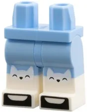 Lego NEW Cute WITCH Minifigure LEGS Light Blue White Cat Head Socks 71052 Part