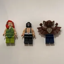 LEGO DC Minifigures Lot- Bane (sh0009) Poison Ivy (sh0010) & Man-Bat (sh0086)