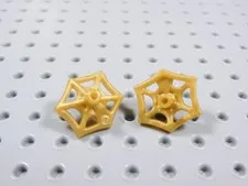LEGO Lot of 2 Pearl Gold Small Spiderwebs w/ Pin on Back Minifig AZ