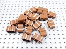 LEGO Lot of 20 Reddish Brown 1x2 Modified Log Bricks BK