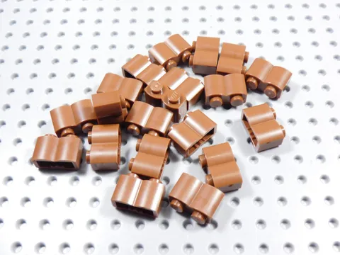 LEGO Lot of 20 Reddish Brown 1x2 Modified Log Bricks BK