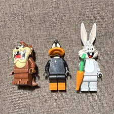 LEGO Looney Tunes Minifigures Lot of 3 Bugs Bunny Daffy Duck Taz Limited