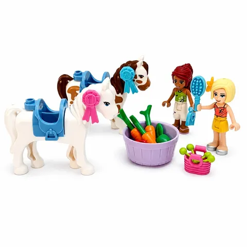 LEGO Friends Horse Show Bundle Horses Riders Accessories Ribbons Equestrian Lot