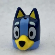 LEGO 109806pb03 Blue Minifigure, Head, Modified Dog (Cattle) W/ Straight Ears
