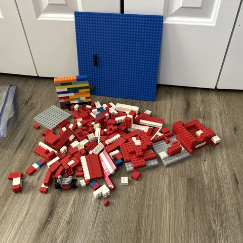 Lego Bricks Red White Blue Yellow 1lb Bulk Lot $0 Ship