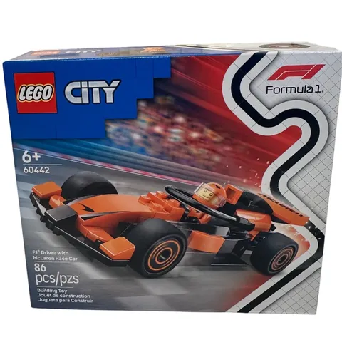LEGO Kids Orange McLaren Formula 1 Race Car 60442 Building Set 86pc
