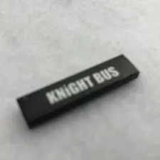 LEGO 2431pb728 Black Tile 1 x 4 W/ White 'KNIGHT BUS' Pattern (Sticker) (x1)