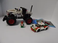 2 LEGO SETS TECHNIC MONSTER JAM MUTT & OCTAN RACE CAR W/MINIFIG & MANUAL BUILT