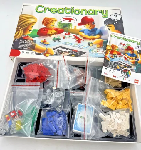 LEGO 3844 Creationary Game COMPLETE 2010 Building Challenges Cards Retired VGC
