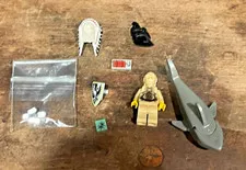 Assorted Lego Pieces- Dynamite Tile, Knight Helmet, Headdress, C2PO, Shark, etc