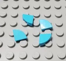 LEGO New Lot of 4 Medium Azure 1x1 Round Corner Tile Pieces