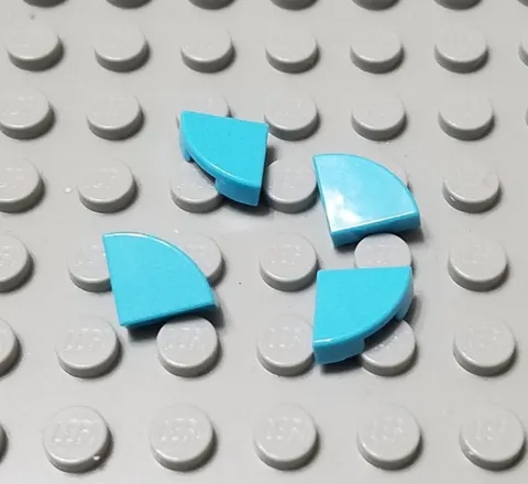 LEGO New Lot of 4 Medium Azure 1x1 Round Corner Tile Pieces