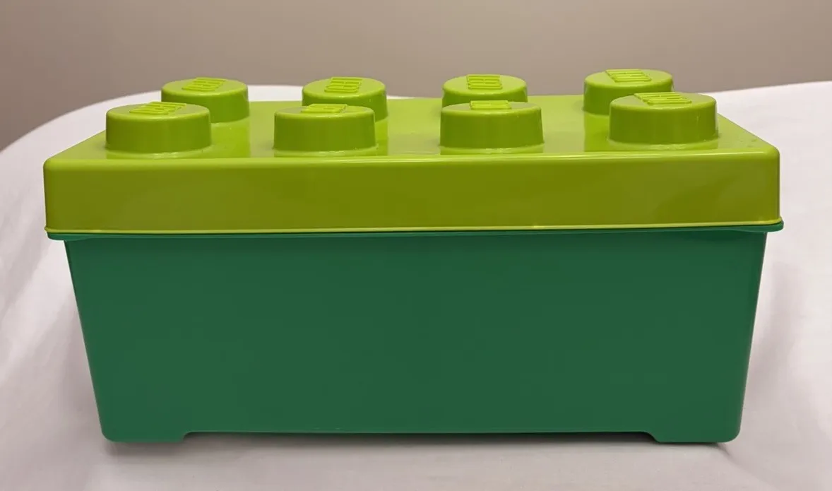 LEGO Deluxe Brick Box Storage Organizer Lime & Dark Green 2012 EUC