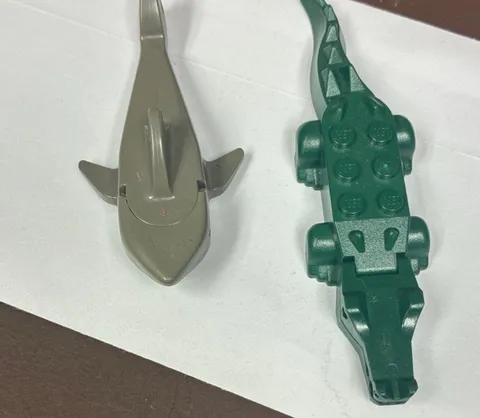 LEGO Shark & Crocodile Animal Figures Gray & Dark Green Plastic