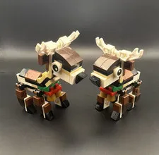 LEGO Reindeer Built Animal Figures Lot of 2 Multicolor Christmas Holidays