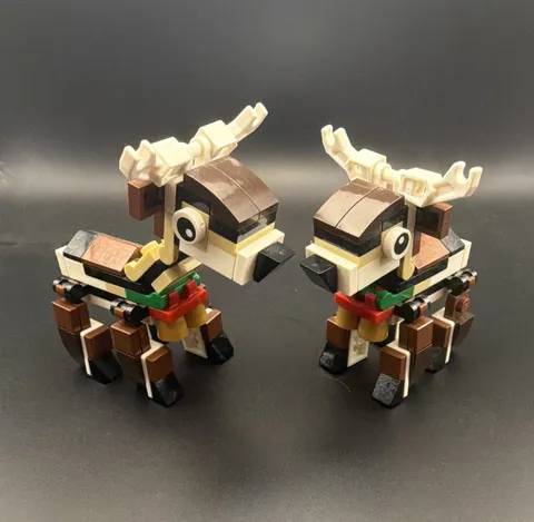 LEGO Reindeer Built Animal Figures Lot of 2 Multicolor Christmas Holidays