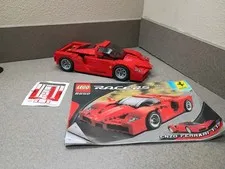 8652 LEGO Racers Enzo Ferrari 1:17 Scale Instructions Stickers Incomplete