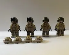 LEGO Custom Military Minifigures w/ vest and helmet accessories