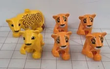 6 Lego Duplo Animals & Pets - Leapard, Lion, Tiger Cubs
