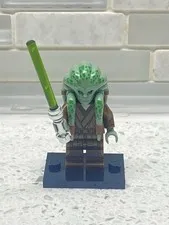 Custom Kit Fisto Jedi Master Clone Wars Minifigure - Star Wars