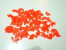 Lego Minifigure Plume Feather Flame Water Trans NeoOrange Part 64647 (55 pieces)
