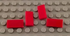 New LEGO Lot of 4 Red 1x2 Smooth Finishing Tiles